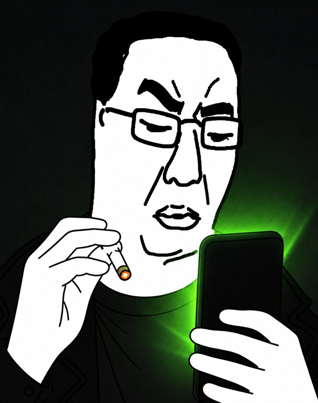 phone glow green